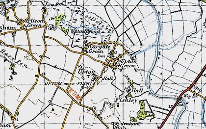 Old map of Upton Green in 1945