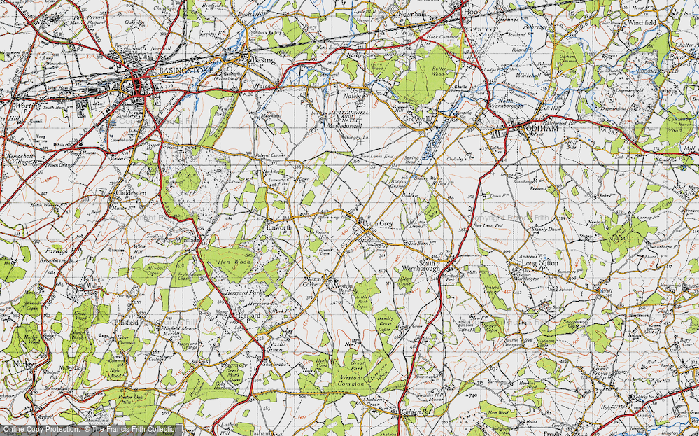 Historic Ordnance Survey Map of Upton Grey, 1940