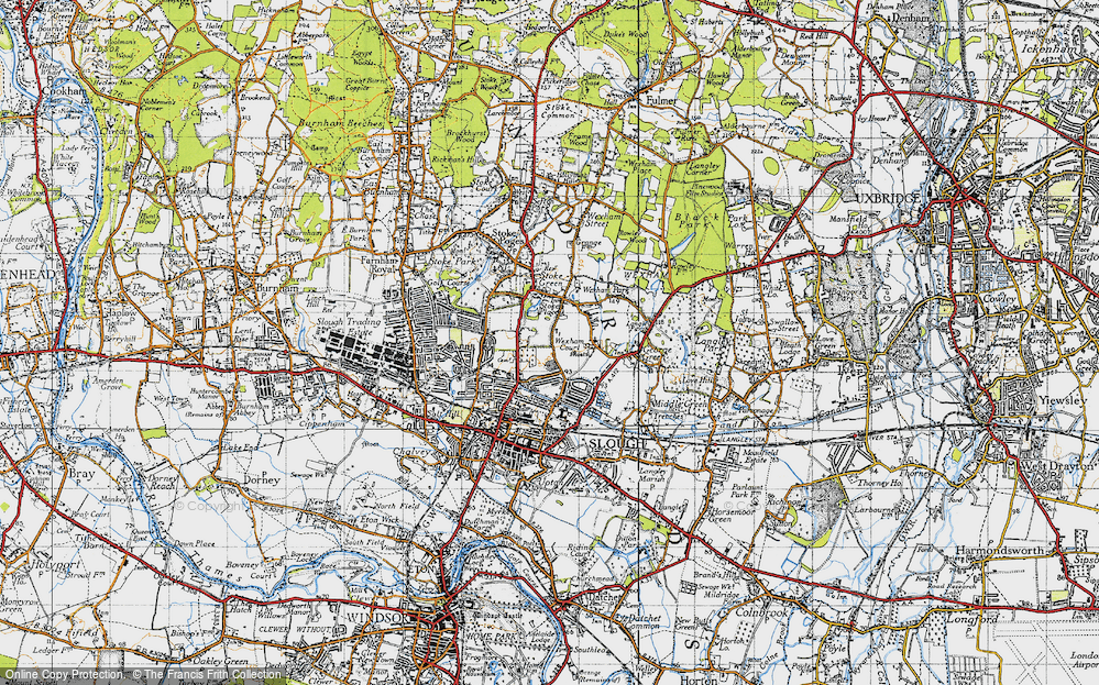 Old Map of Upton Lea, 1945 in 1945