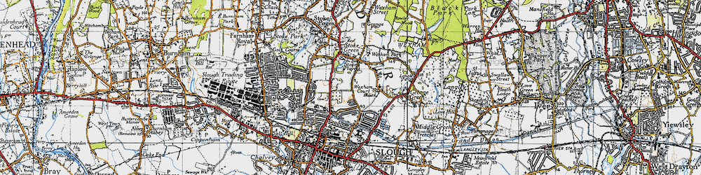 Old map of Upton Lea in 1945