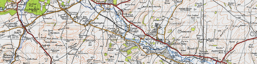 Old map of Upton Lovell in 1940