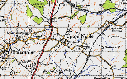 Old map of Upton Noble in 1946