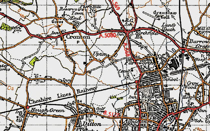 Old map of Upton Rocks in 1947