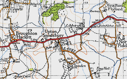 Old map of Upton Snodsbury in 1947
