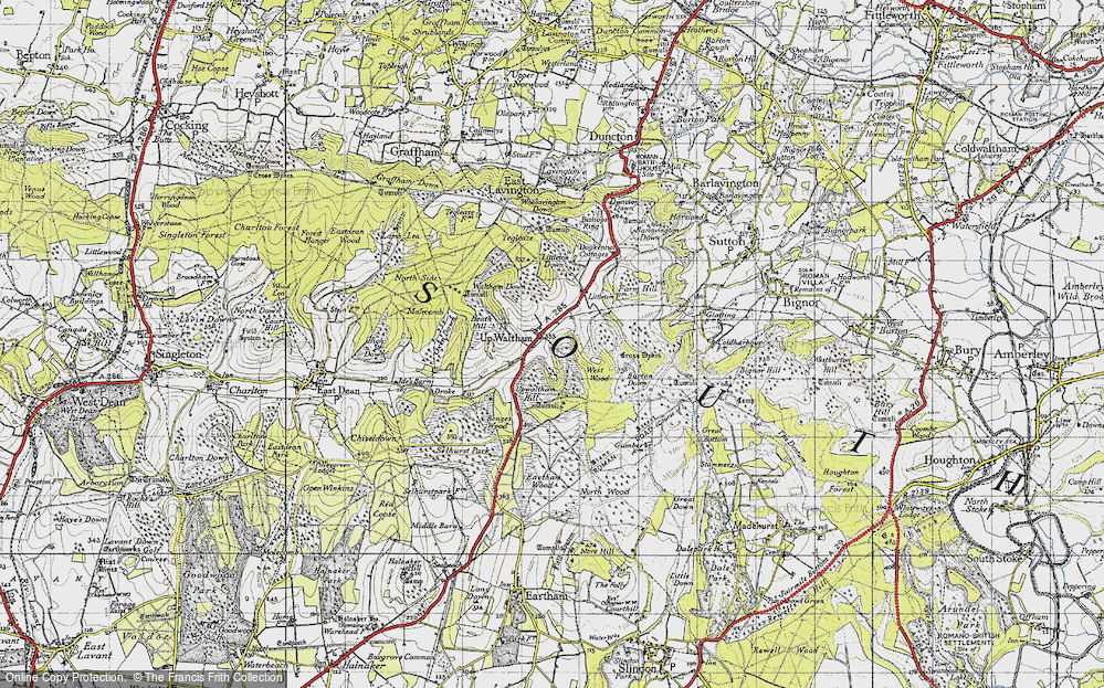 Old Map of Historic Map covering Benges Wood in 1940