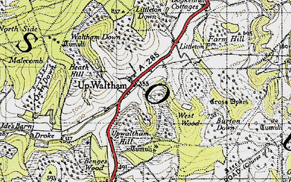 Old map of Upwaltham in 1940