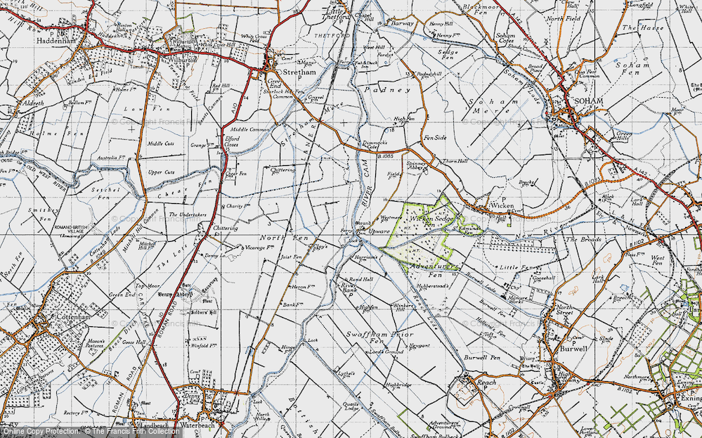 Old Map of Upware, 1946 in 1946