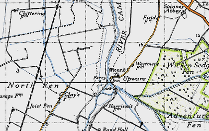 Old map of Upware in 1946