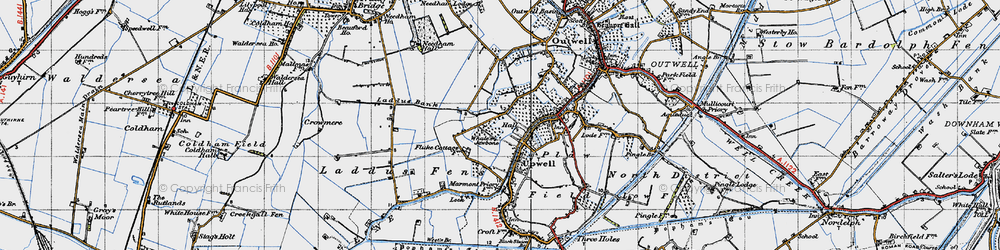 Old map of Upwell in 1946