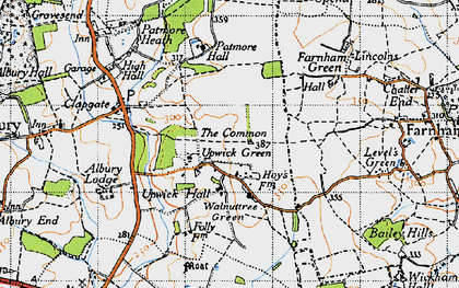 Old map of Upwick Green in 1946