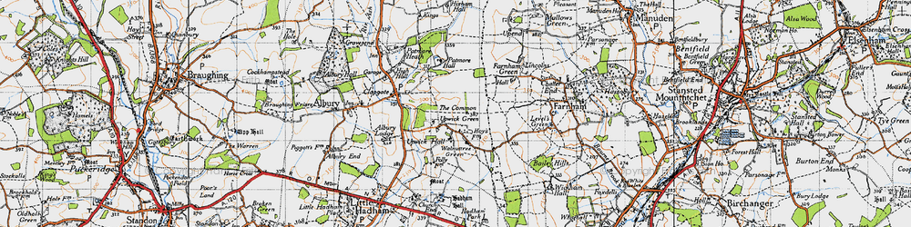 Old map of Upwick Green in 1946