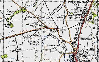 Old map of Urlay Nook in 1947