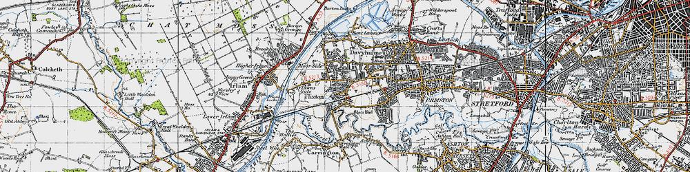 Old map of Urmston in 1947