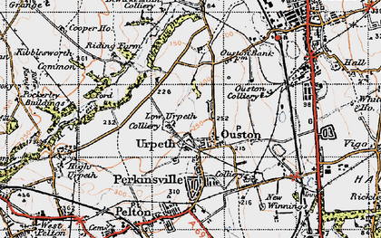 Old map of Urpeth in 1947