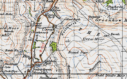 Old map of Todd Intake Moor in 1947