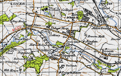 Old map of Ushaw Moor in 1947