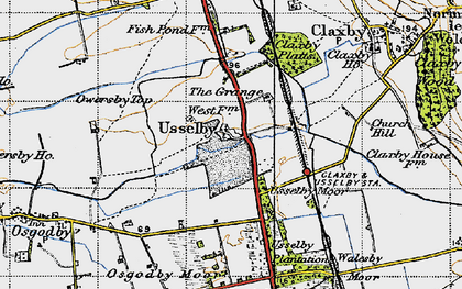 Old map of Usselby in 1946