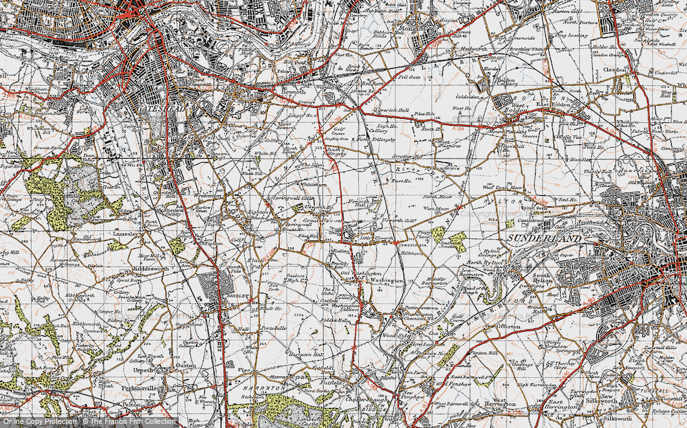 Old Map of Usworth, 1947 in 1947