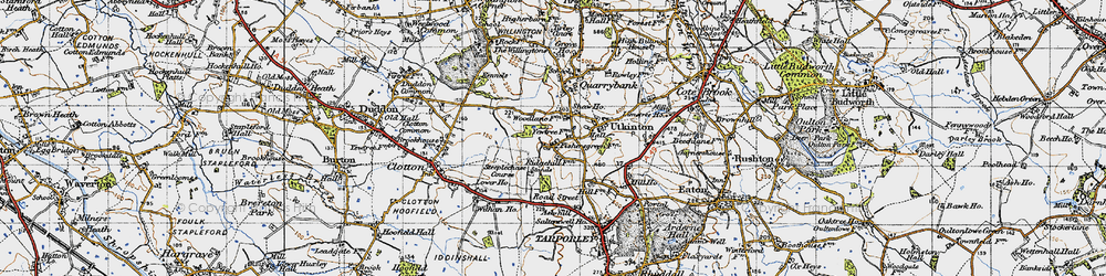Old map of Utkinton in 1947