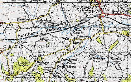 Old map of Uton in 1946