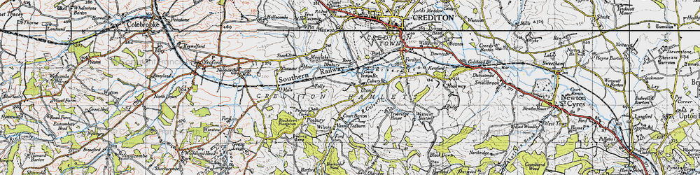 Old map of Uton in 1946