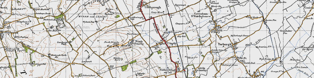 Old map of Utterby in 1946