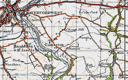 Old map of Uzmaston in 1946