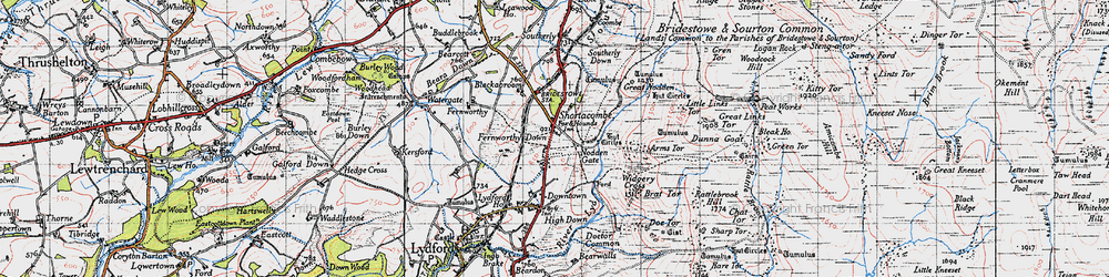 Old map of Vale Down in 1946