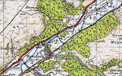 Old map of Vale of Neath in 1947