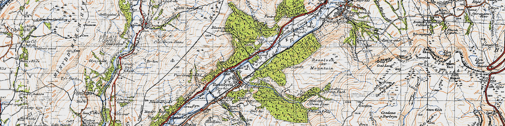 Old map of Rheola in 1947
