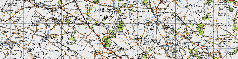 Old map of Vales Wood in 1947