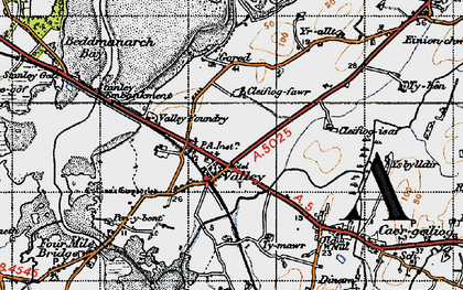 Old map of Valley in 1947
