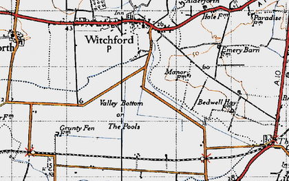 Old map of Valley Bottom in 1946