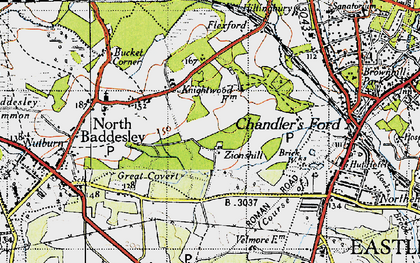 Old map of Valley Park in 1945