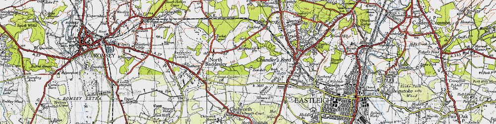 Old map of Valley Park in 1945