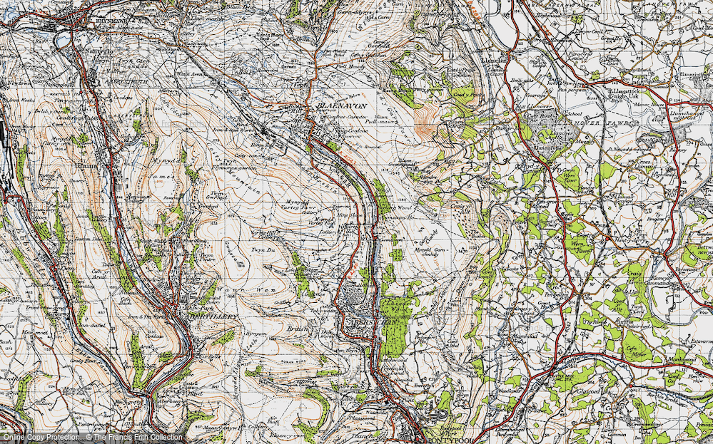 Old Map of Varteg, 1947 in 1947