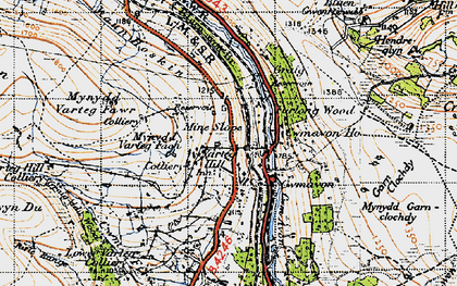 Old map of Varteg in 1947