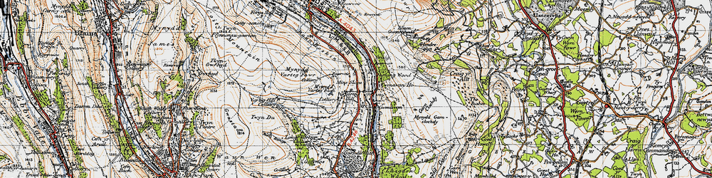 Old map of Varteg in 1947