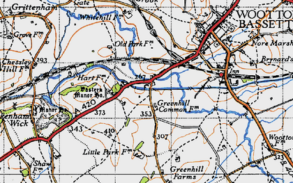 Old map of Vastern in 1947