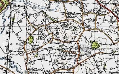 Old map of Vauld, The in 1947