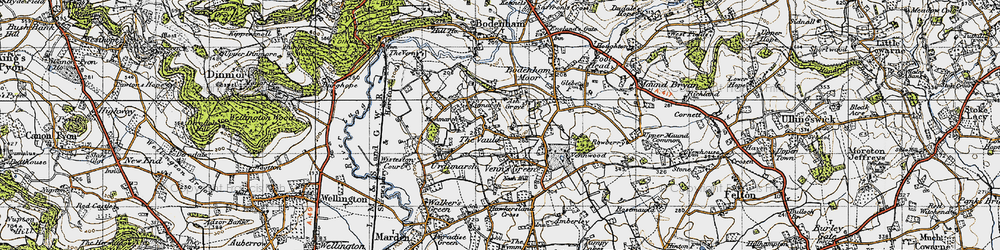 Old map of Vauld, The in 1947
