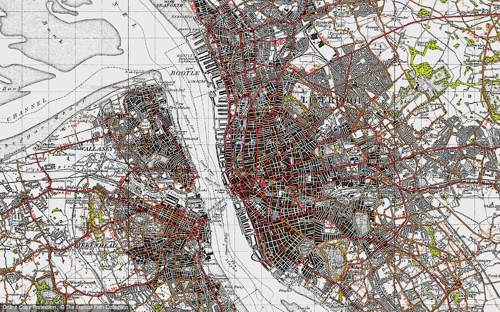 Old Map of Vauxhall, 1947 in 1947