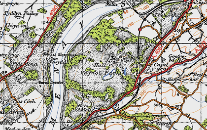 Old map of Vaynol Hall in 1947