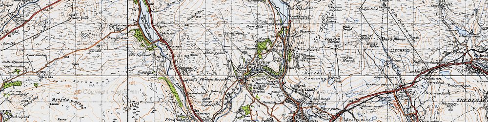 Old map of Vaynor in 1947