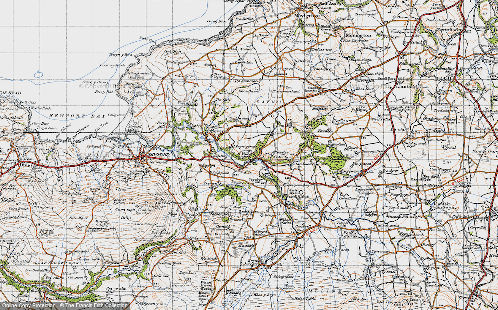 Old Map of Historic Map covering Ysguborwen in 1947