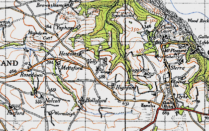 Old map of Velly in 1946