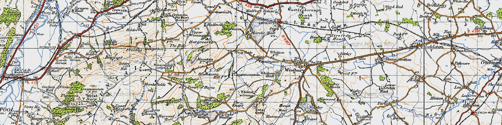 Old map of Whitton Grange in 1947