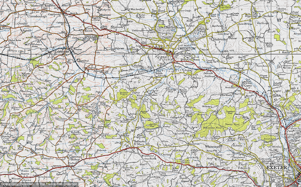 Old Map of Historic Map covering Blackalder Wood in 1946