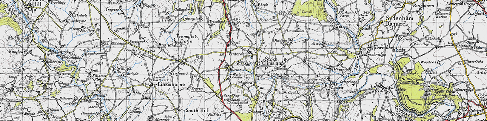 Old map of Venterdon in 1946