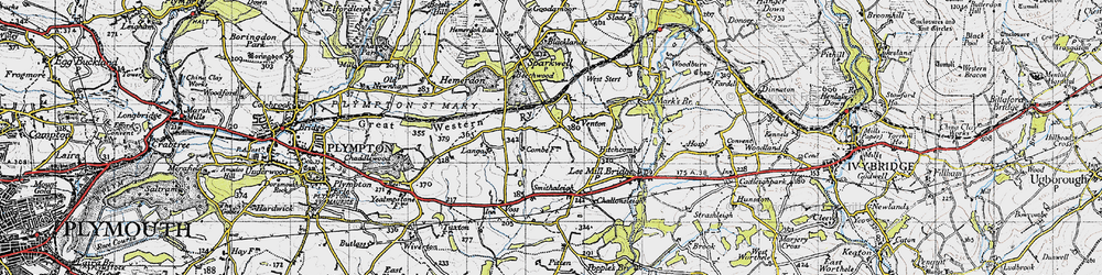 Old map of Venton in 1946
